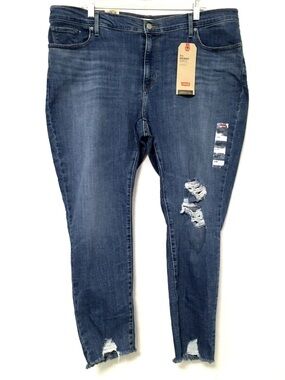 Levi's 711 Womens 20W Skinny Ankle Mid Rise Slim Hip & Thigh Distressed Jeans